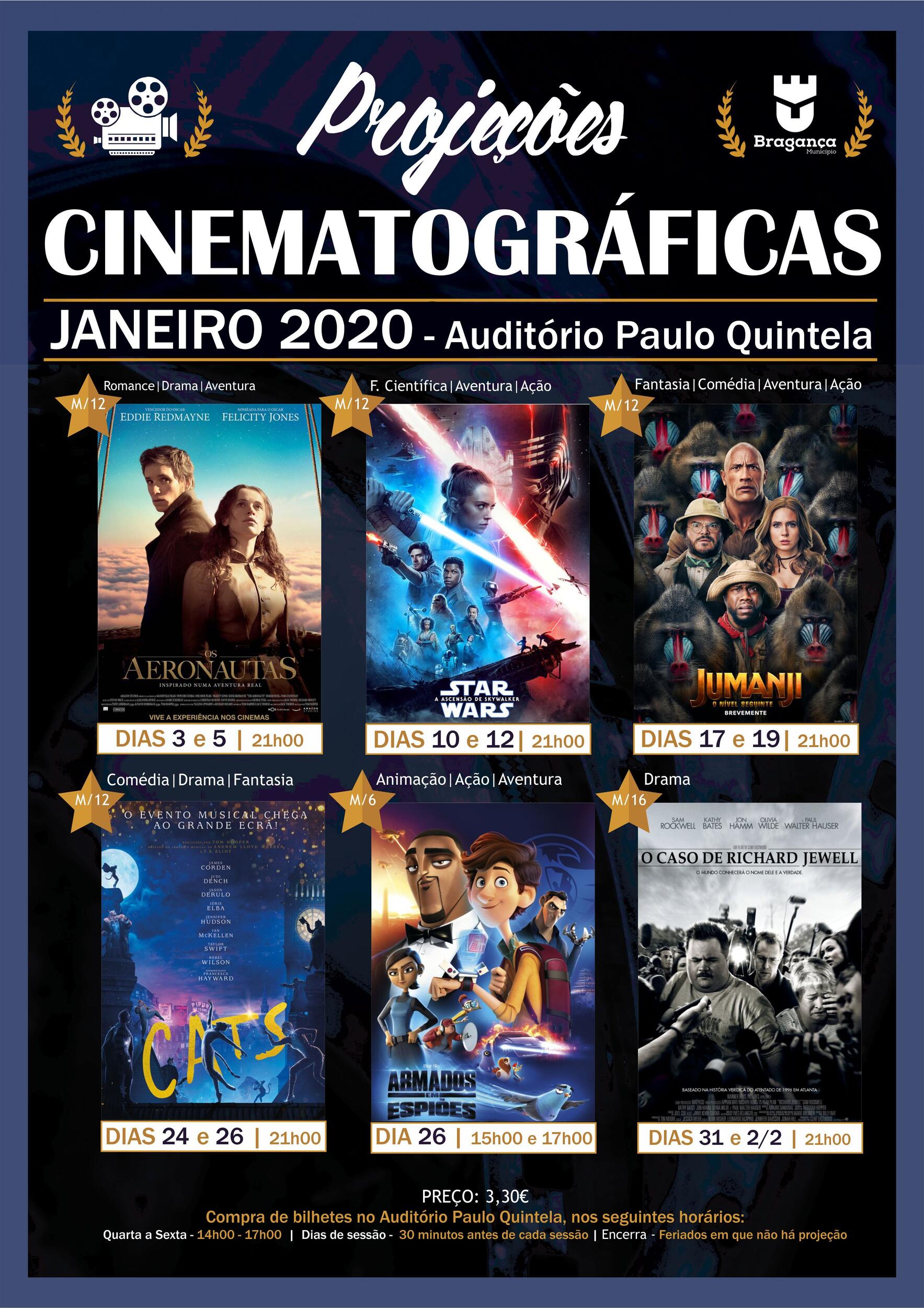 Projeções Cinematográficas | Janeiro 2020