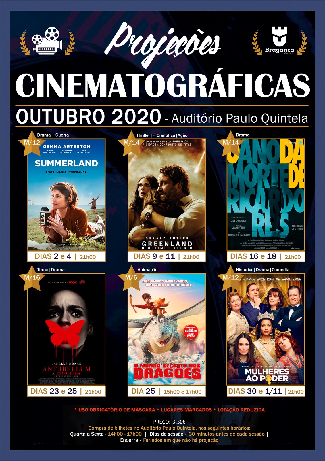 Projeções Cinematográficas - Outubro 2020