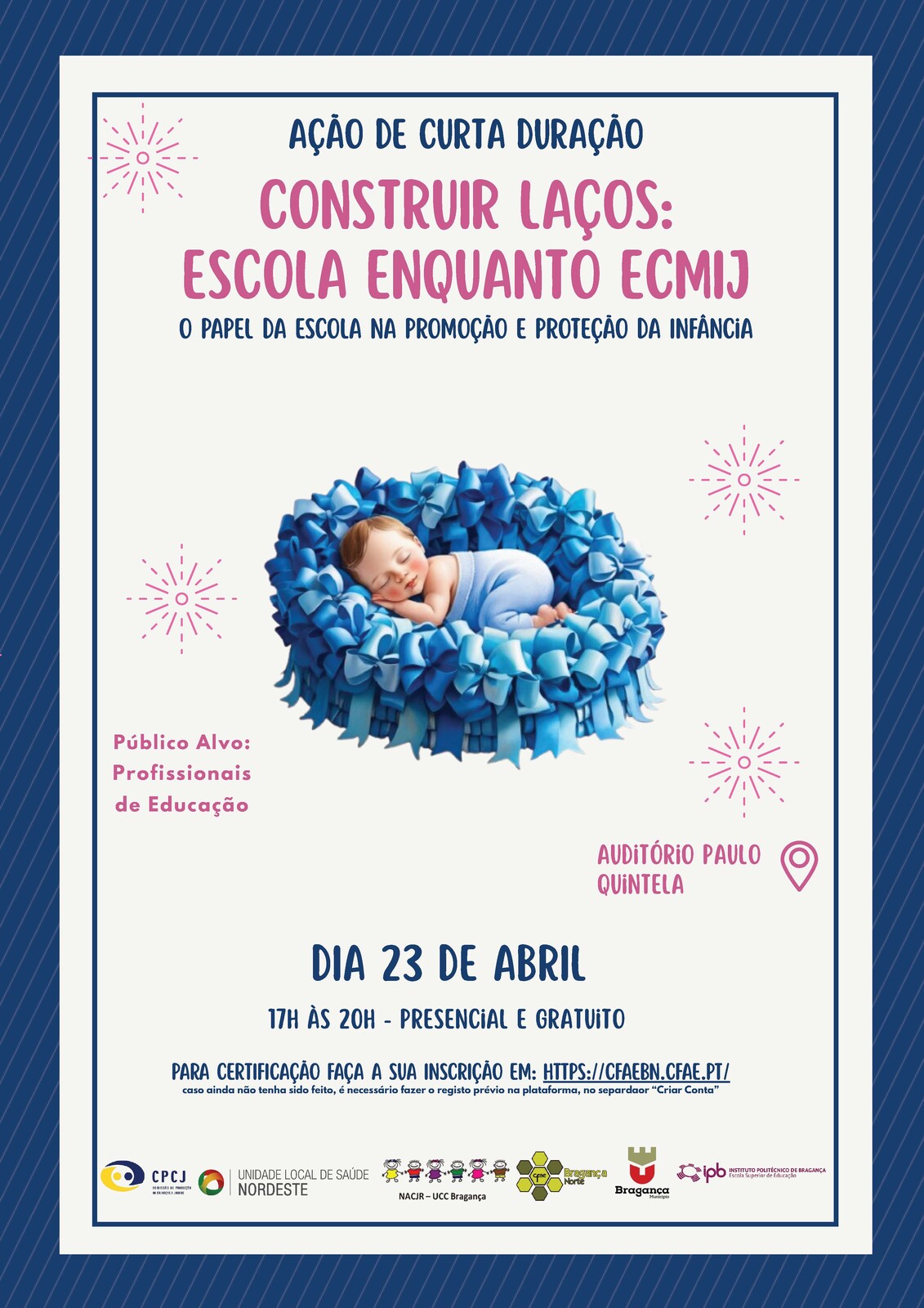 Ação de formação "𝗖𝗼𝗻𝘀𝘁𝗿𝘂𝗶𝗿 𝗹𝗮𝗰̧𝗼𝘀: 𝗮 𝗘𝘀𝗰𝗼𝗹𝗮 𝗲𝗻𝗾𝘂𝗮𝗻𝘁𝗼 𝗘𝗖𝗠𝗜𝗝: O papel da escola na promoção e prot...