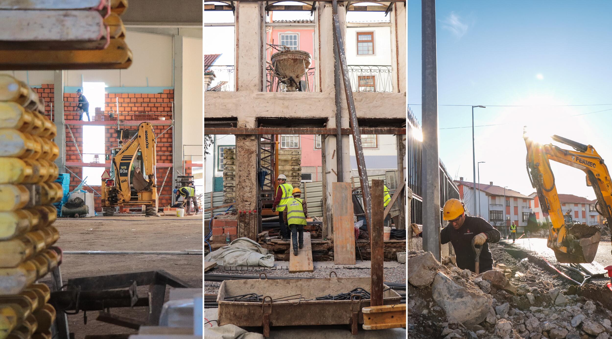 Obras em curso na cidade de Bragança