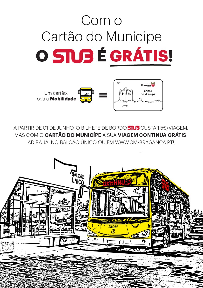 Com o Cartão do Munícipe, o STUB é Grátis!