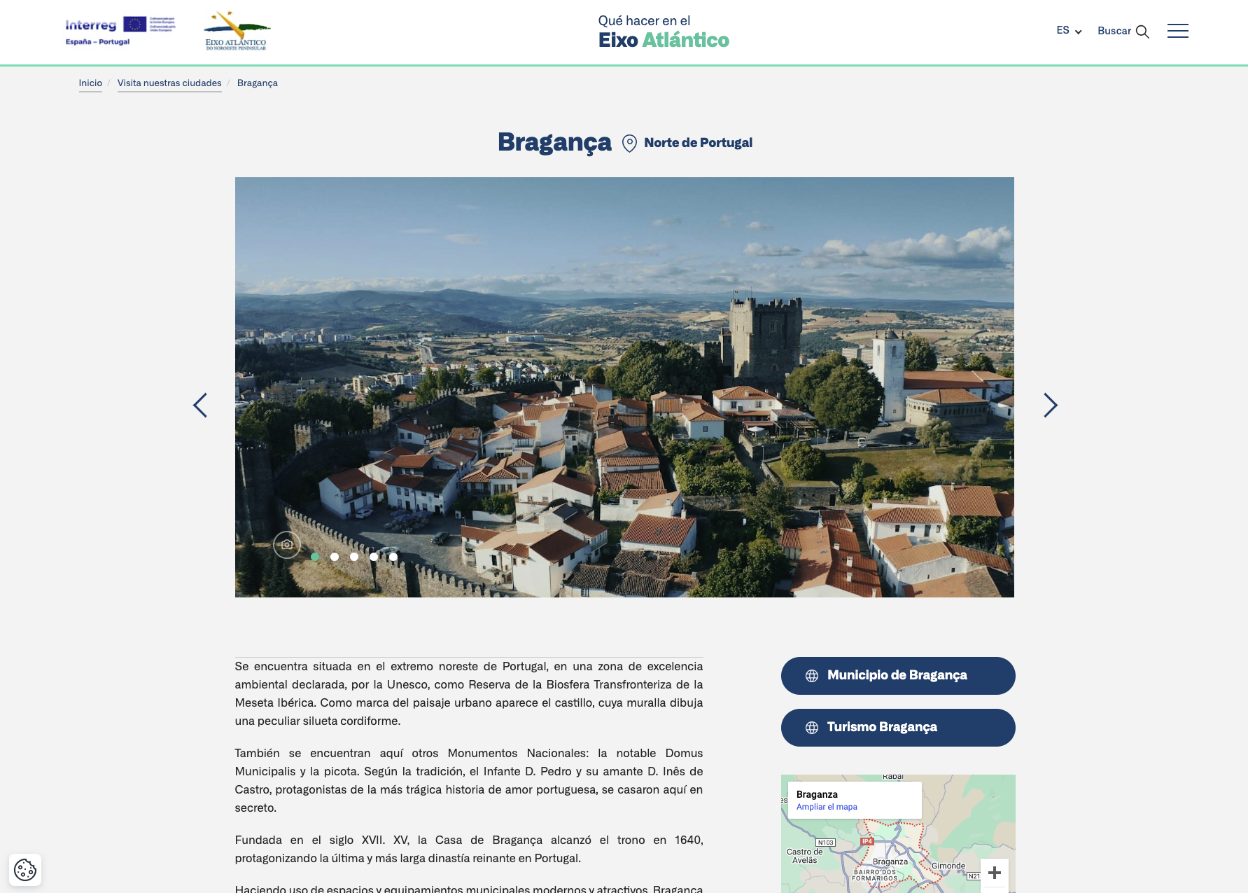 Bragança em destaque no novo guia turístico digital do Eixo Atlântico