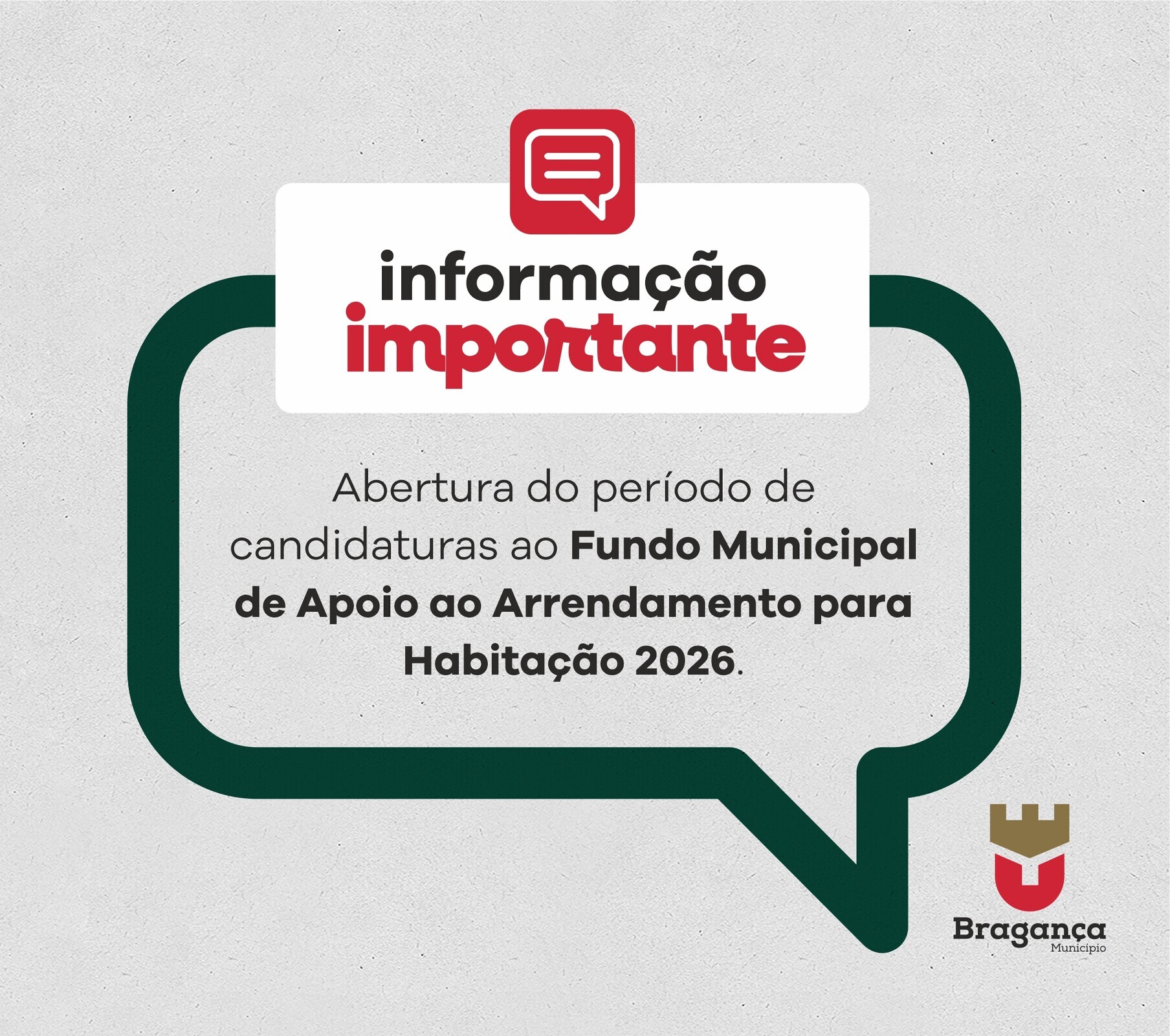 Abertura do período de candidaturas ao Fundo Municipal de Apoio ao Arrendamento para Habitação 2026